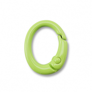 Gekleurde onderdelen voor sleutelhanger oval Green