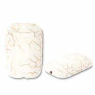 Keramiek kraal rectangle Off white