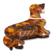Haaraccessoires haarklem dachshund Brown-nude-gold