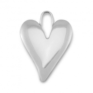 Hangers van Stainless steel Roestvrij staal (RVS) heart Silver