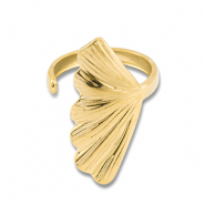 Ringen van Stainless steel Roestvrij staal (RVS) leaf Gold