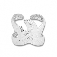 Ringen van Stainless steel Roestvrij staal (RVS) starfish Silver