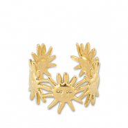 Ringen van Stainless steel Roestvrij staal (RVS) sun Gold