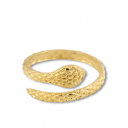 Ringen van Stainless steel Roestvrij staal (RVS) snake Gold