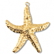 Hangers van Stainless steel Roestvrij staal (RVS) starfish Gold