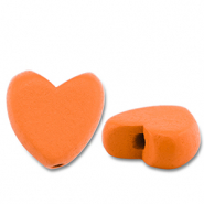 Houten kralen heart Orange