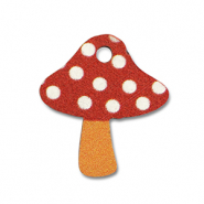 Houten bedel mushroom Red-white-orange