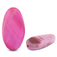 Kralen natuursteen agaat oval Pink-brown