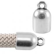 DQ metalen eindkap met oog Antique silver