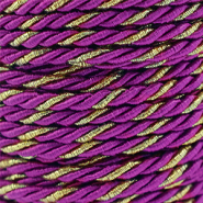 Musthave koord twisted 3mm Magenta purple-gold