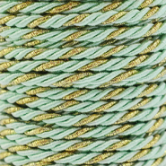Musthave koord twisted 3mm Mint green-gold