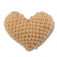 Heart gehaakt Beige-brown