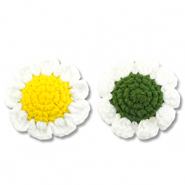 Daisy gehaakt White-yellow-green