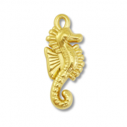 Bedels van Stainless steel Roestvrij staal (RVS) seahorse Gold