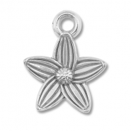 Bedels van Stainless steel Roestvrij staal (RVS) flower Silver