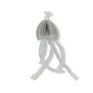 Hanger van glaskralen jellyfish Grey-light grey-transparent