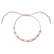 Musthave armbanden mixed beads Light pink-gold