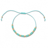 Musthave armbanden mixed beads Turquoise-gold