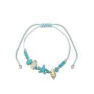 Musthave armbanden mixed beads Turquoise-gold