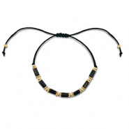 Musthave enkelbandjes mixed beads Black-gold