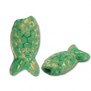 Grieks keramiek DQ fish Green-gold