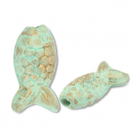 Grieks keramiek DQ fish Mint green-gold