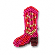 Broches cowboy boot Pink-red-gold