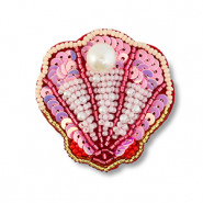 Broches shell Multicolour pink-red-white-gold