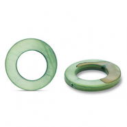 Schelp kralen 20mm round Dark green