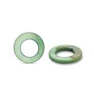 Schelp kralen 15mm round Dark green