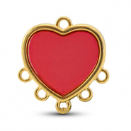 Metaal bedels DQ met 6 ogen Red-Goud (nikkelvrij)