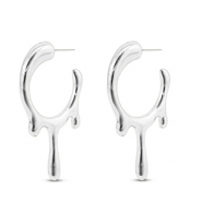 Metaal onderdelen DQ oorbellen Antiek zilver (nikkelvrij)