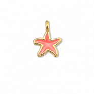 Metaal bedels DQ starfish Coral red-Goud (nikkelvrij)