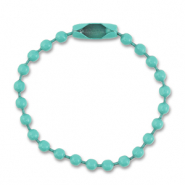 Gekleurde onderdelen ball chain with clasp Turquoise green