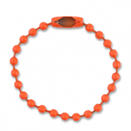 Gekleurde onderdelen ball chain with clasp Dark orange