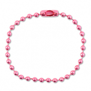 Gekleurde onderdelen ball chain with clasp Shiny pink