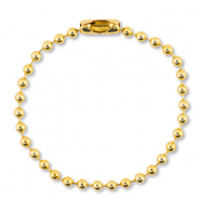 Gekleurde onderdelen ball chain with clasp Shiny gold