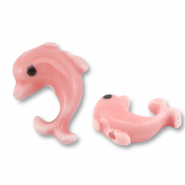 Keramiek kraal dolphin Coral pink