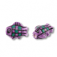 Keramiek kraal fish Purple-green-black