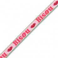 BY31&reg; Tekstlint "Bisou" Pink-red-dark green