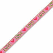 BY31&reg; Tekstlint "Love" Dark pink-green-red-gold