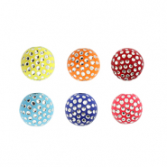 6 mm kralen acryl met strass-look Multicolour-silver