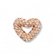 Kralen acryl met strass heart Peach