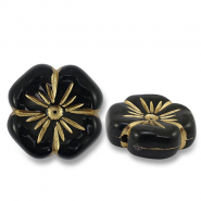 Kralen van acryl flower Black-gold