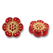 Kralen van acryl flower Red-gold