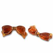 Kralen van acryl bow Cognac brown-gold