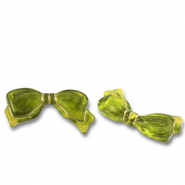 Kralen van acryl bow Olive green-gold
