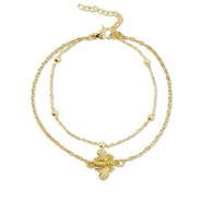 Armbanden van Stainless steel Roestvrij staal (RVS) bee Gold