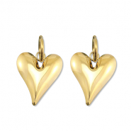 Oorbellen van Stainless steel Roestvrij staal (RVS) heart Gold