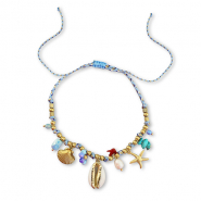 Armbanden van Stainless steel Roestvrij staal (RVS) met bedels sea life Gold-multicolour